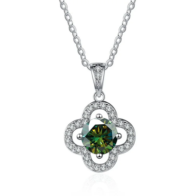 JoyceJelly 1 karatowy prawdziwy Moissanite naszyjnik dla kobiet D kolor 925 srebro Fine Jewelry damski łańcuszek do obojczyka — zdjęcie 7