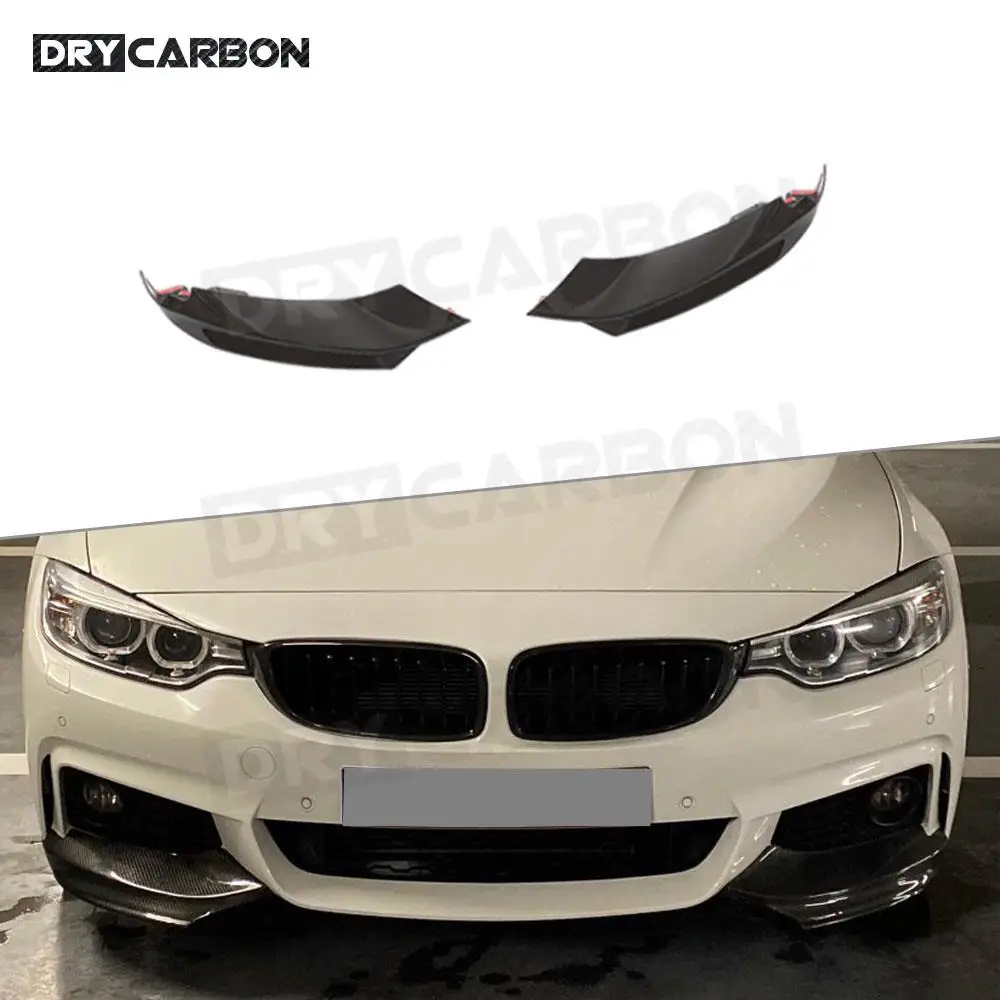 

Глянцевые черные разветвители переднего бампера Canards для BMW 4 серии F32 F33 F36 M Sport 2014-2019, боковые разветвители автомобиля с карбоновым эффектом