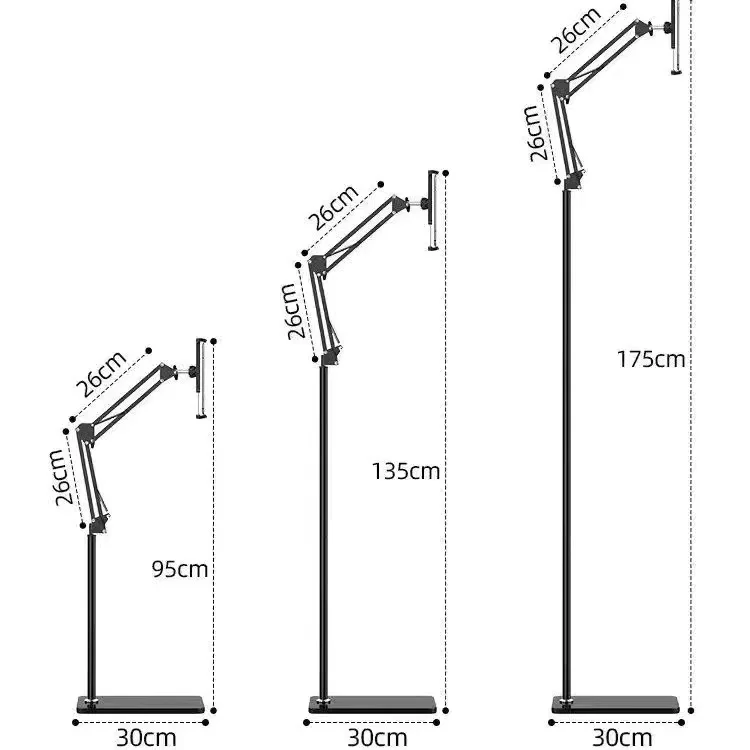 Floor Stand Holder For iPhone IPad Lounger Bed Mount Bracket,Scalable Flexible Arm Tablet Phone Support