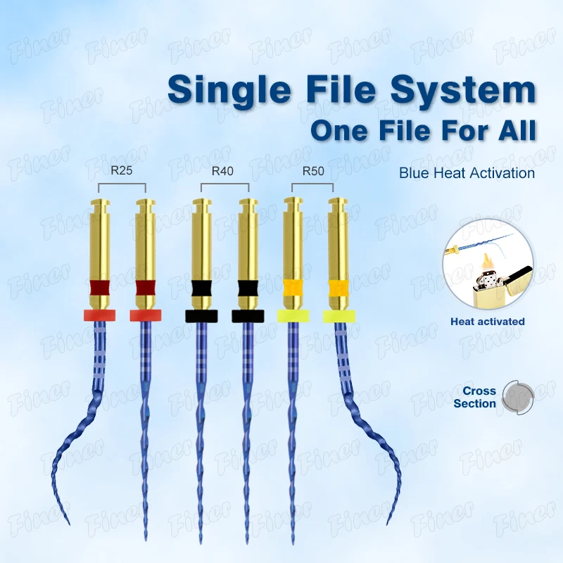 

6pcs Dental Reciproc Blue Endo Rotary Files Flexible Endodontic Root Canal Files 21 25mm Heat Activated Dentistry Instruments