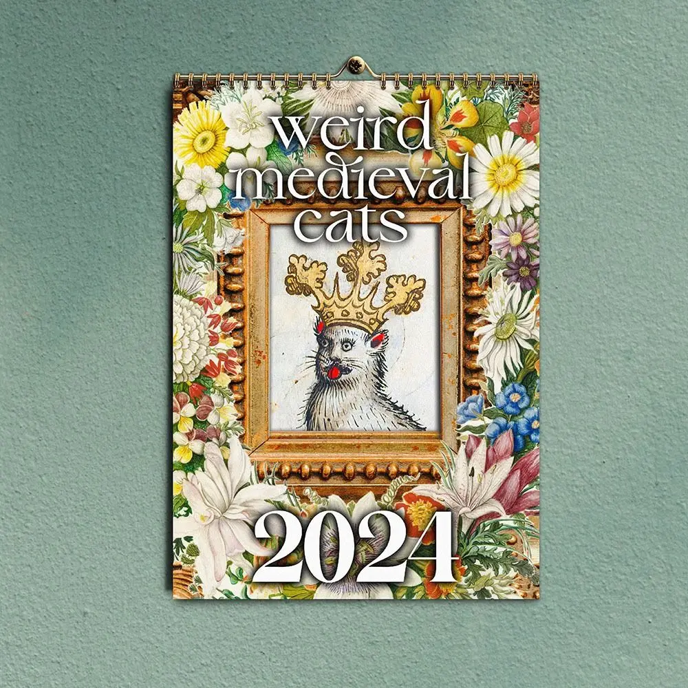 2024 Middeleeuwse Katten Kalender Rare Katten Kalender Grappige Muur Kalender Nieuwjaar Geschenken Voor Huisdecoratie