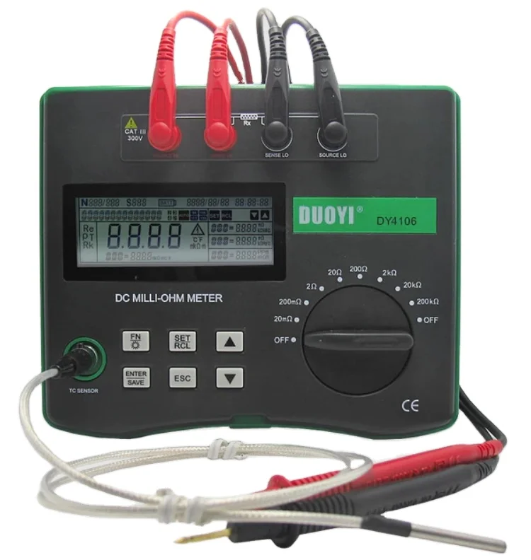 DUOYI DY4106 Digital Milli-ohm Meter HD LCD Backlit 4 Wire Low Resistance Multimeter 10u-200kΩ New Energy Vehicle