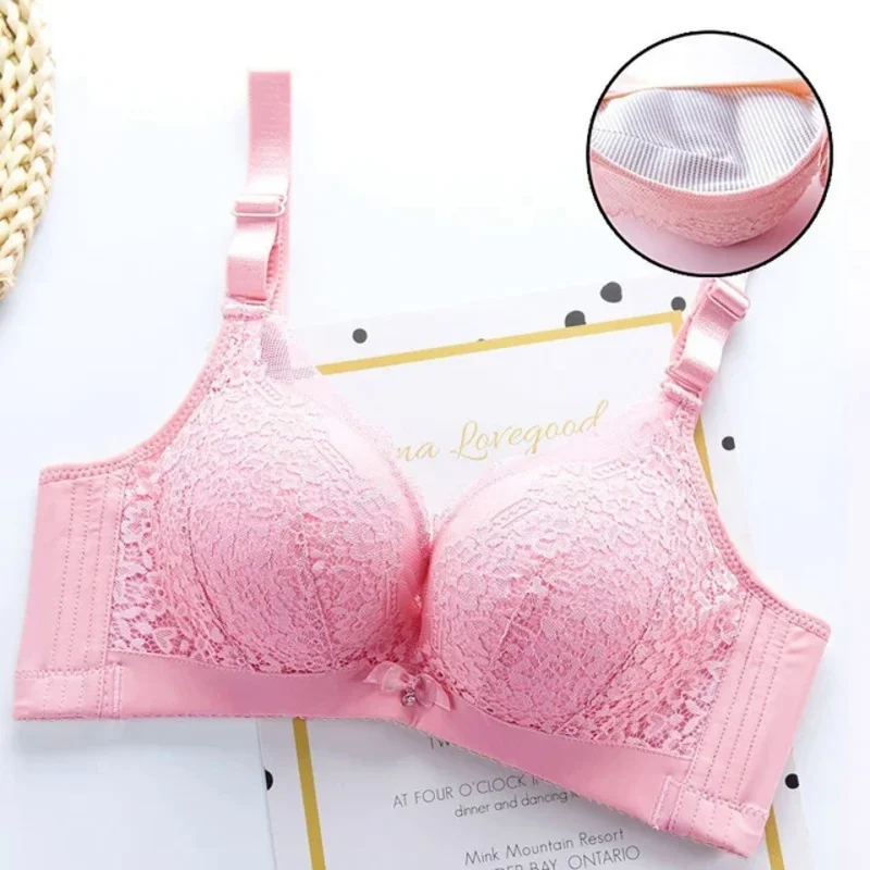 Bra Thickened and Gathered 6cm, Bra Sexy, Double Breast, Girl Without Steel Ring, Flat Chest, A Cup, Small Chest, Underwear