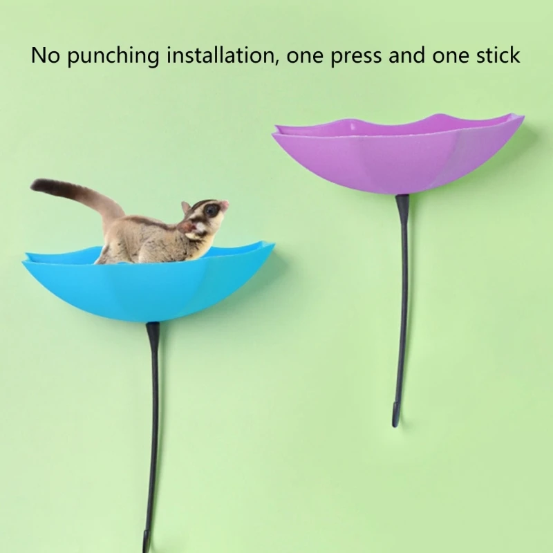 1 Set Sugar Glider Jumping Platform Climbing Chain Self-Adhesive Training Toy Bright Color Umbrella Shape For Wall