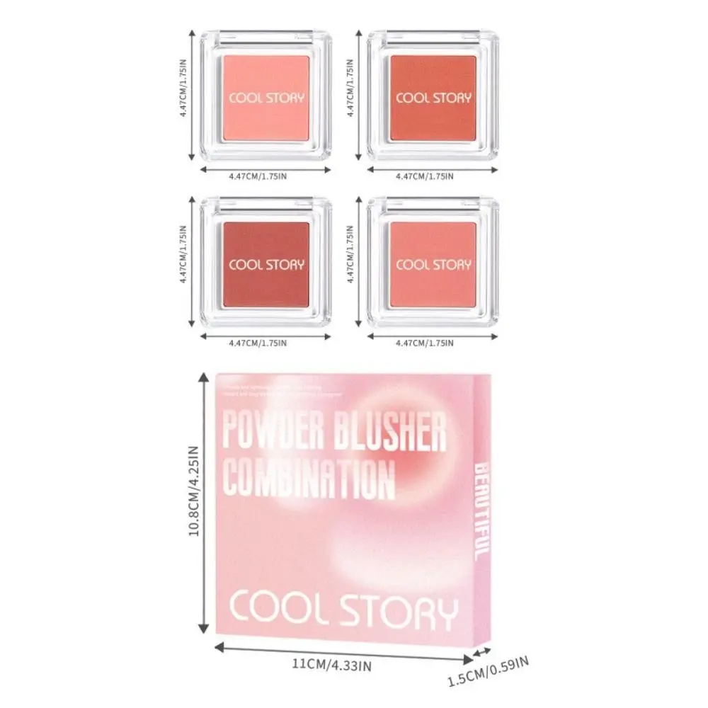 ใหม่ 4 สี Face Blusher Natural Long Lasting Blush Palette Matte กันน้ําแต่งหน้า Palette ผู้หญิง