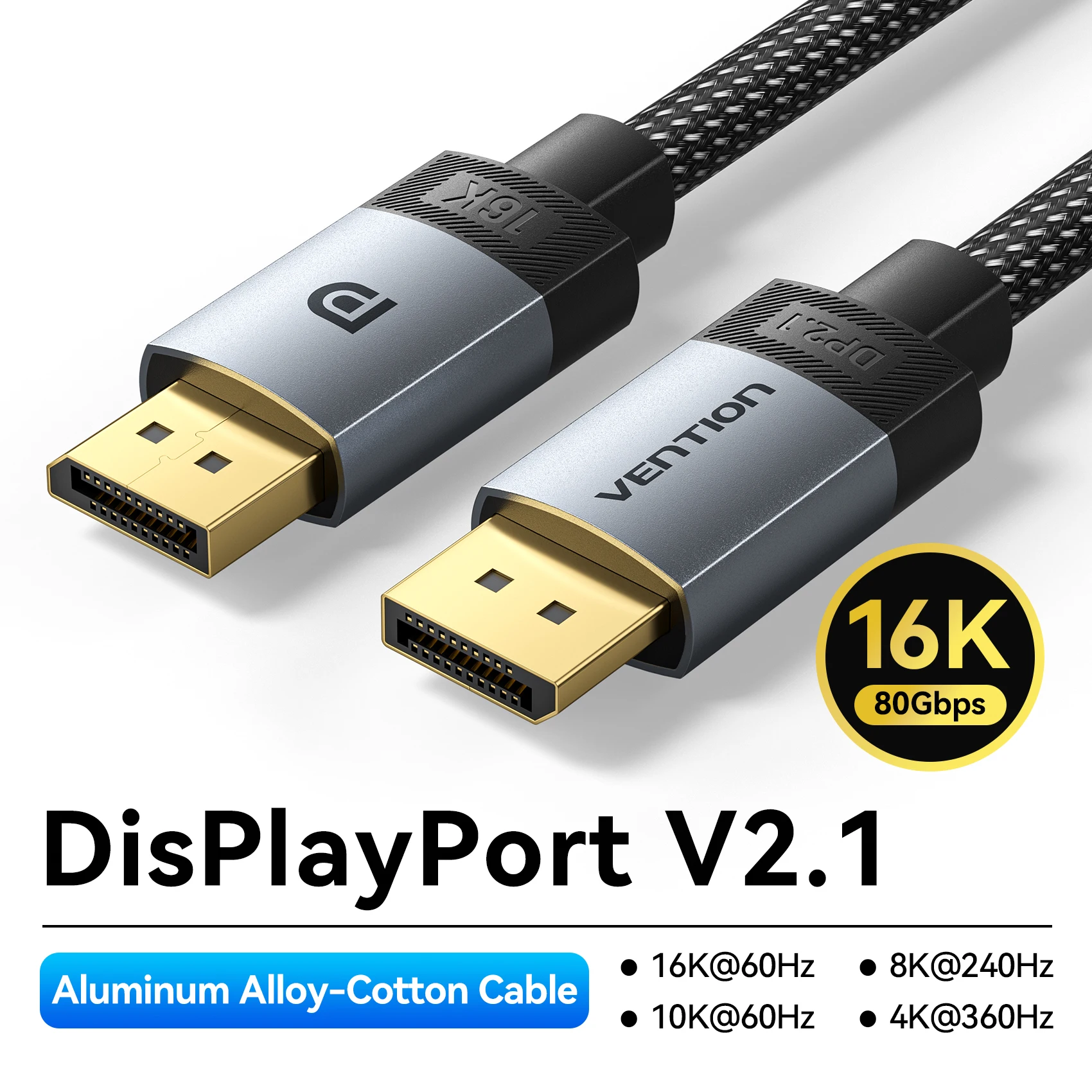 Ventie Displayport Kabel 16K DP 2.1 8K240Hz 80Gbps Video Audio Kabel voor PC Laptop Xiaomi TV Box computer DP Kabel Display Port