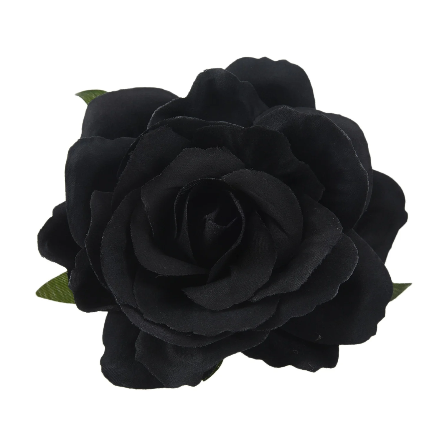 Silk Flower Hair Clip Brooch Wedding Corsage Flower Clip 8cm Brooch Accessory - Black