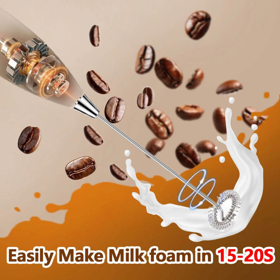 Mini Mixer Handheld Milk Frother Suitable for Coffee Latte Cappuccino Frappe Matcha Hot Chocolate Egg Beater Drink Mixer