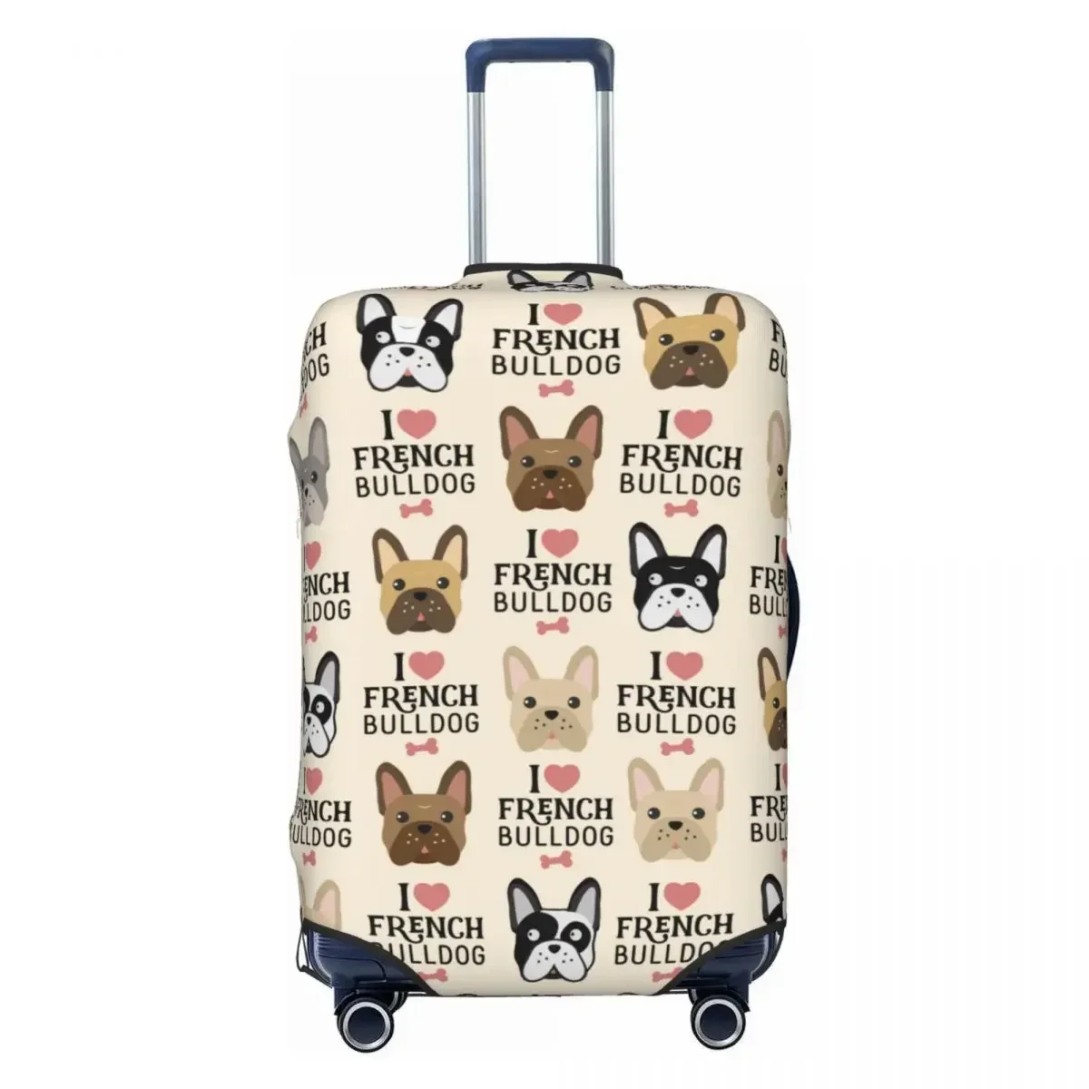 Custom French Bulldog Suitcase Cover Elastic Frenchie Dog Lover Luggage Covers Protector for 18-32 inch