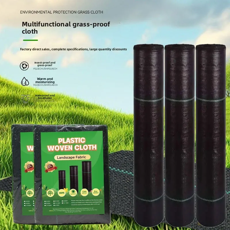 70g Black Weed Control Fabric Water-Permeable Breathable Orchard Weed Barrier Cover Pad for Garden Bed Lawn