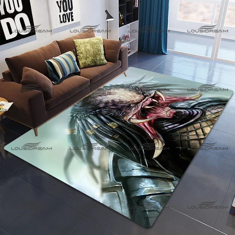 Classic Sci-Fi Alien Movie Decor Carpet Square Flannel Predator Rugs Modern Home Living Room Rugs Bedroom Carpet