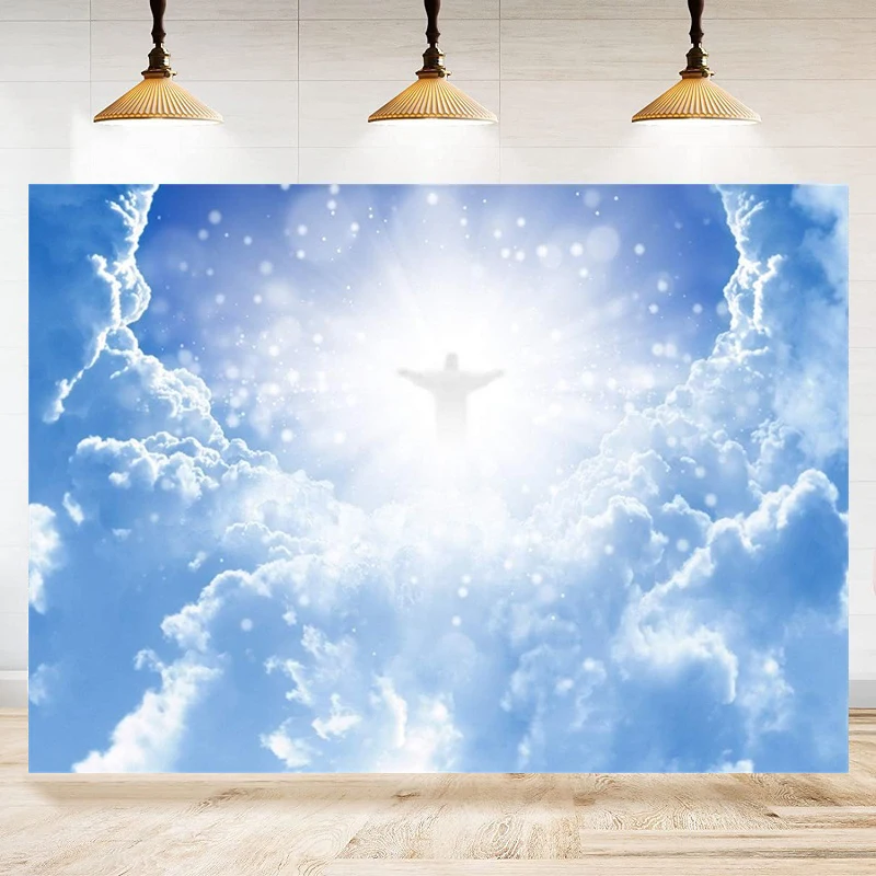 Jesus Christ Photography Backdrop Paradise God Place Heaven Haloes Spot Sacred Christmas Baptism Background Banner