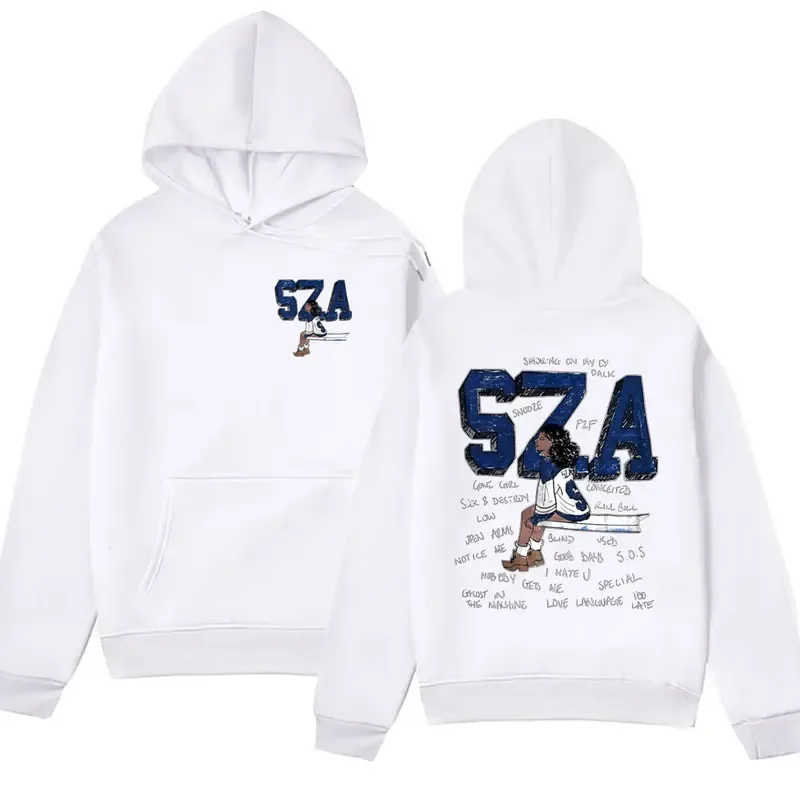 Sza เสื้อมีฮู้ดสำหรับนักร้องอัลบั้มเพลง SOS สำหรับผู้ชายผู้หญิงฮิปฮอปโอเวอร์ไซส์ใส่ได้ทั้งผู้หญิงและผู้ชายเสื้อผ้า Y2k ใส่ได้ทั้งผู้หญิงและผู้ชาย