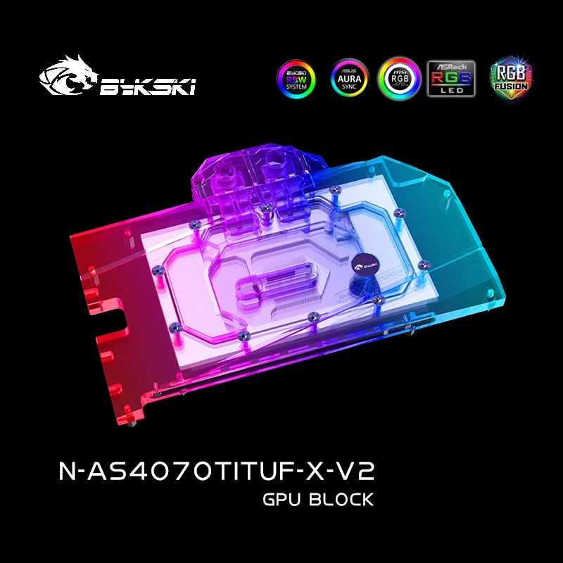 Bykski GPU nuits Utilisation pour ASUS TUF RTX 4070Ti 12G GAMING / 4070 Super touristes Carte vidéo Refroidissement par eau religions N-AS4070TITUF-X-V2