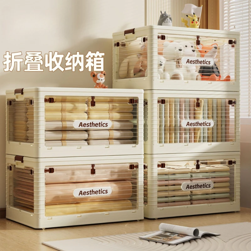 

Living Room Storage Box Folding Household Clothes Quilt Transparent Wardrobe Storage Books Toys Clothing Transparent Storage Box