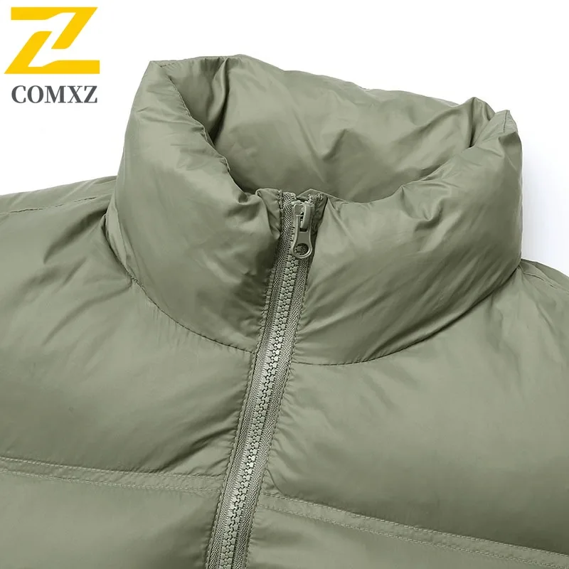 COMXZ Men Parker Coat Trendy Brand Ski Street Warm Windproof Casual Travel Cotton Padded Jacket Windproof Snow Puffer Jackets