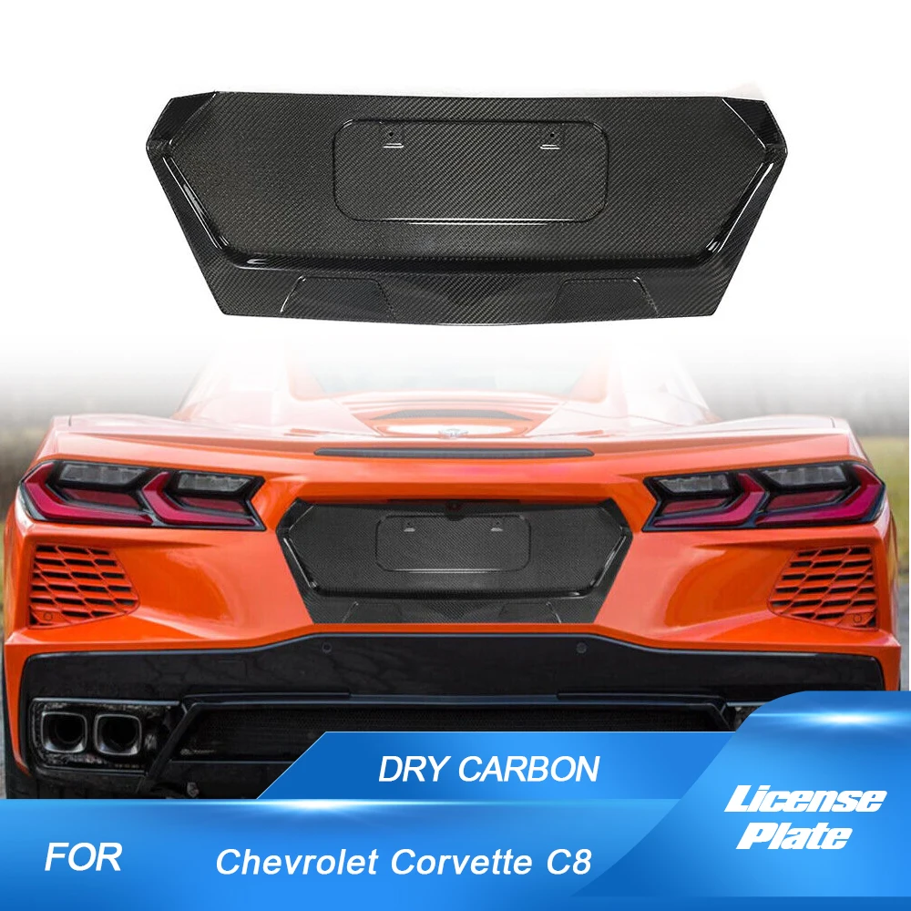 

Carbon Fiber Car License Plate Frame Lid Cover Fit For Chevrolet Corvette C8 2020-2023 Rear License Plate Backing Covers