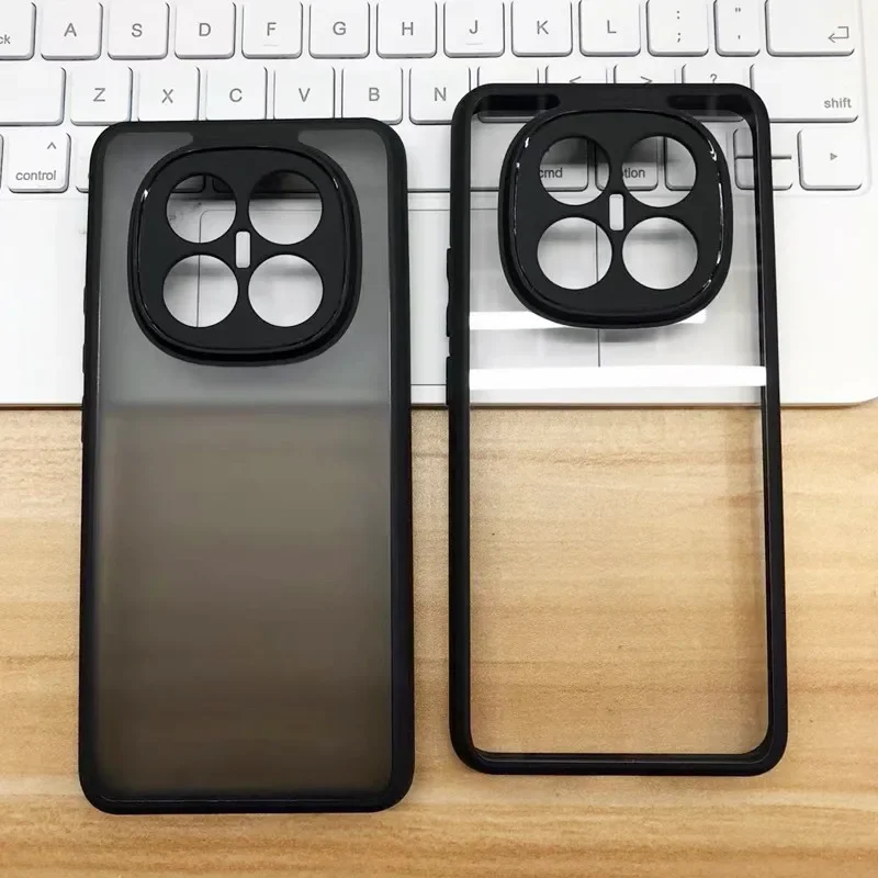 

For Xiaomi Redmi Note 14 Pro, 14 Pro Plus 5G Matte Case ELVEV Skin Feeling Transparent Hard PC + TPU Protective Back Shell