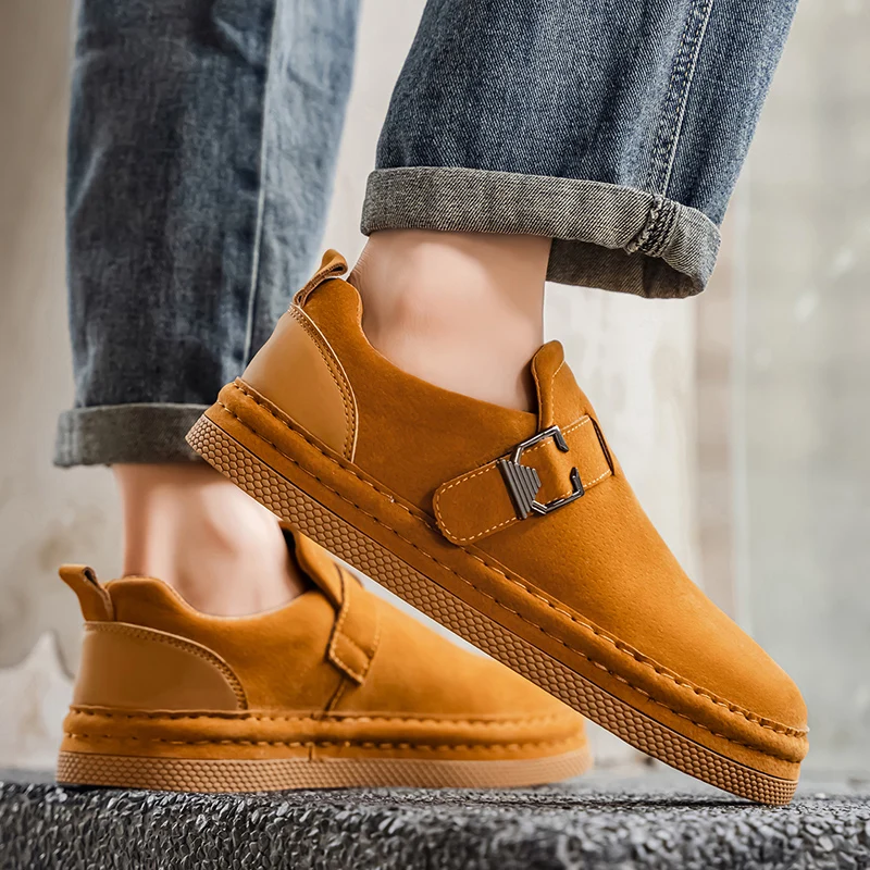 خريف جديد الكاكي أحذية رجالي عادية مريحة المنخفضة قطع الجلد المدبوغ المتسكعون رجل أحذية تزلج جولة رئيس منصة أحذية مصممين للرجل #6