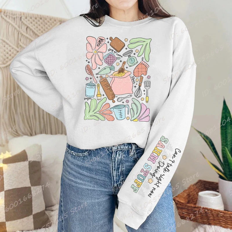Funny Can't Talk Right Now Doing Sahm Stuff Oversized Sweatshirt, Cooking Sweatshirt, Crew Neck Pullovers, Women Plus Size Tops
