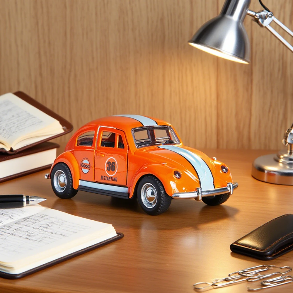 1:36 ハロウィン パンプキン オレンジ ビートル 合金 ダイキャスト 塗装済み レーシングカー プルバック式 開閉可能 ミニチュアカー 子供用おもちゃの車 男の子へのギフト 装飾品 クリスマスギフト