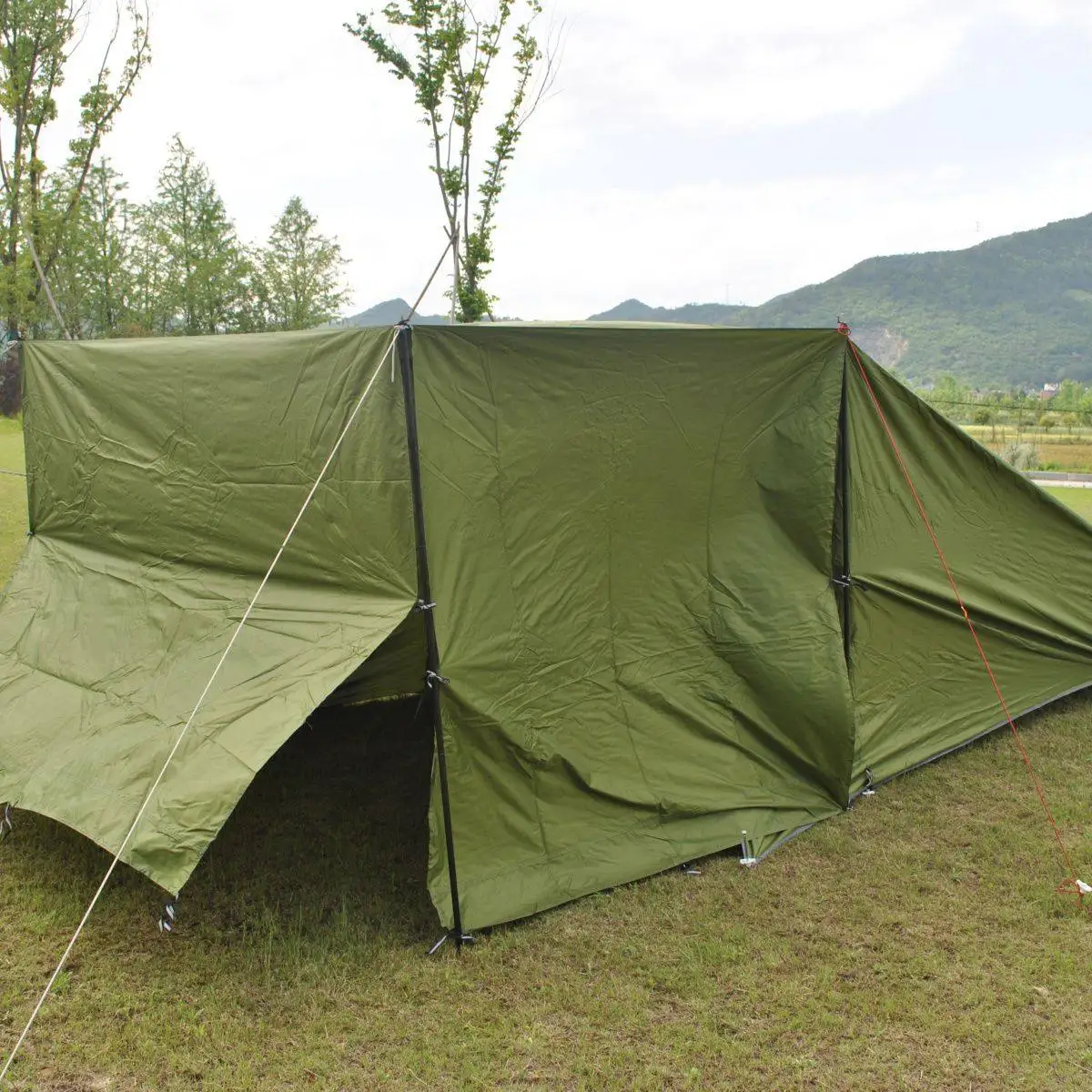 Three Sided Cloth Sunscreen, Rainproof, Widened Pole Free, Ultra Light, Four Person A-type Triangle Outdoor Camping Shelter