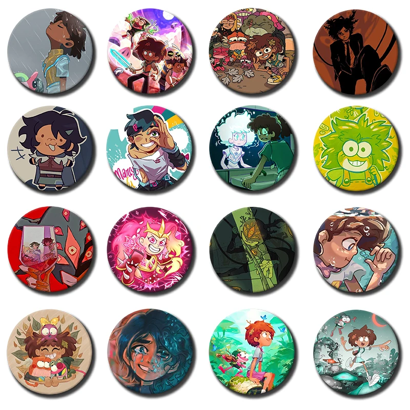 Anime Amphibia Pin Anne Boonchuy,Sasha Waybright,Sprig Plantar Brooches for Backpack Accessorie Round Cartoon Badge Jewelry Gift