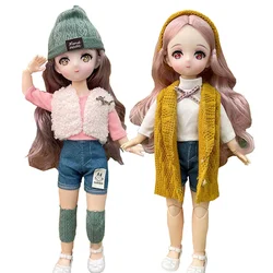 Cartoon Anime Face 30cm Two-dimensional 1/6 BJD Doll Princess Doll (B) or Dress Up Clothes (A) Kids Girls Doll Toy Gift