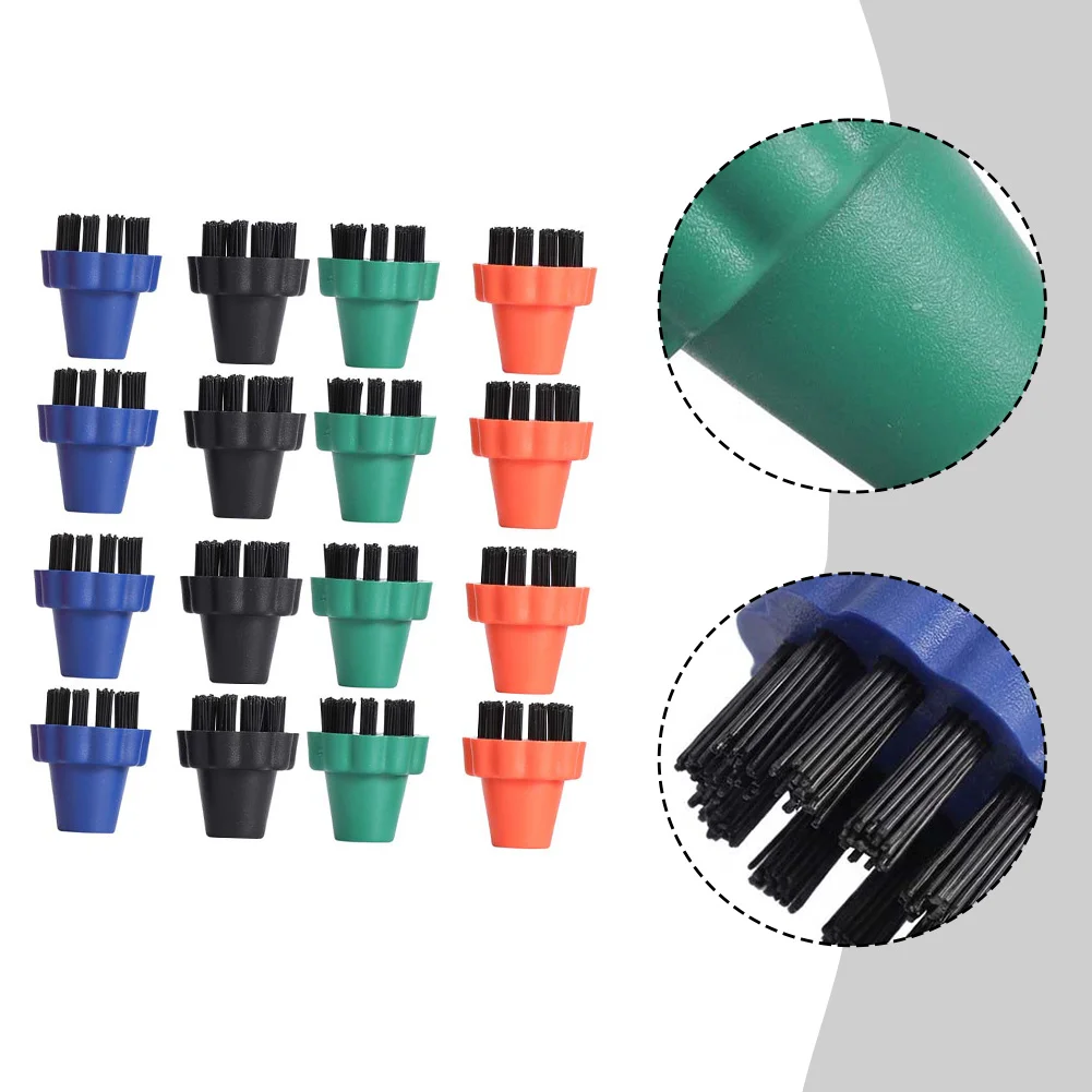 For Karcher= SV7 SV1802 SV1902 Round Brush Kit, 16Pcs High-Temp Nylon Cleaning Heads For Steam Mop,for Bathroom Floor Corners