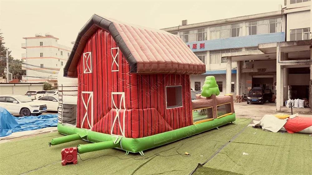 Barry Commercial Inflatable Bouncer Slide Cartoon Cow Farm Jumping Castle for Kids Children'S Inflatable Bounce House With Slide