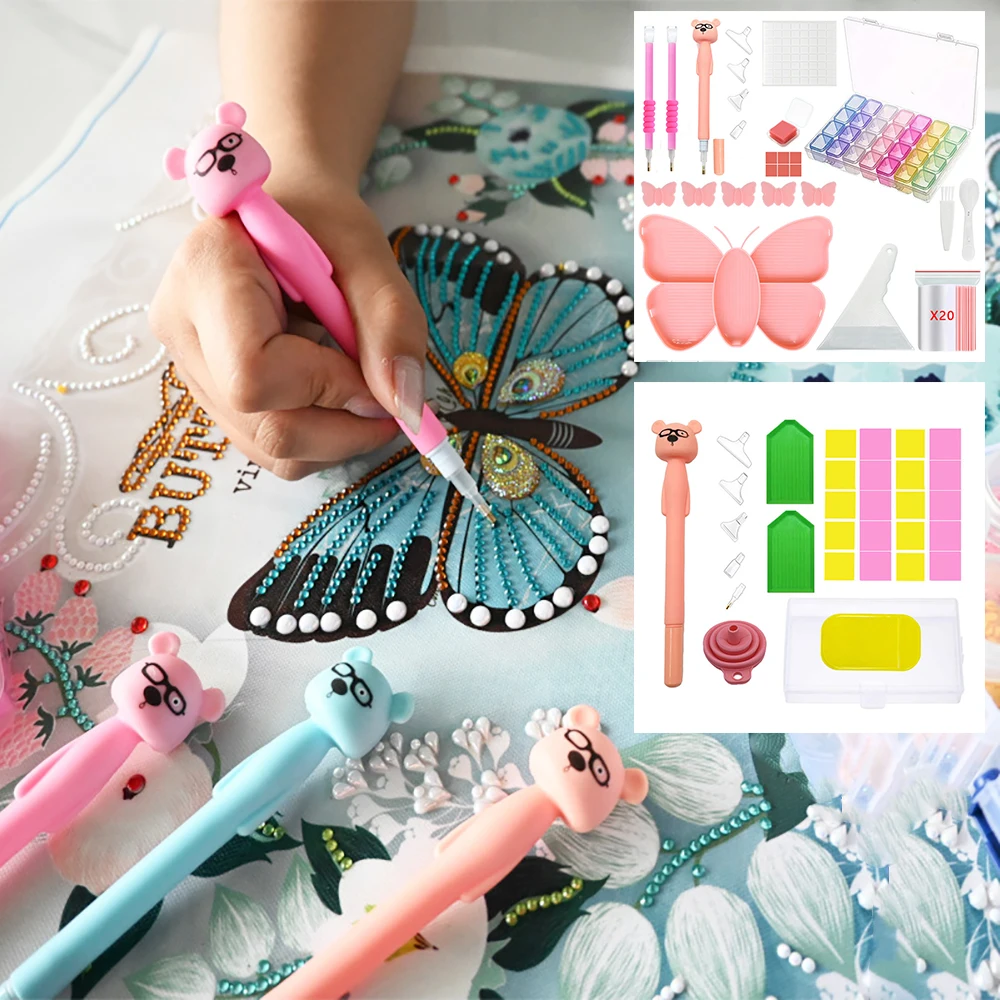 

Diamond Painting Accessories Pens Kit with Storage Box Drill Trays with Lids Mosaic Material Kit for Craft Enthusiasts