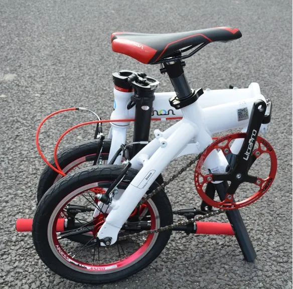 Folding car bicycle 14 inch variable speed aluminum alloy outer three-speed folding