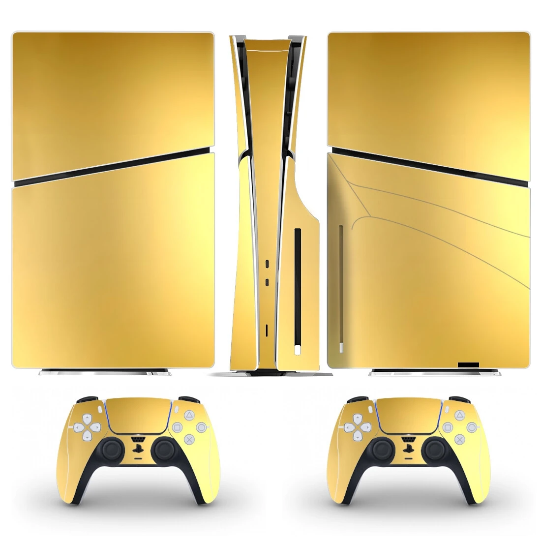 

Металлическая матовая наклейка золотого, серебряного цвета PS5, тонкая наклейка на диск, защитная наклейка для контроллера консоли PS5, тонкая виниловая наклейка