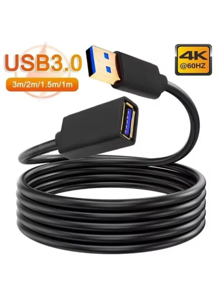 Câble d'extension USB 3.0 pour Smart TV PS4 Xbox, cordon d'extension de synchronisation de données haute vitesse, câble de transfert rapide USB 3.0 2.0 1/1.5/2/3M