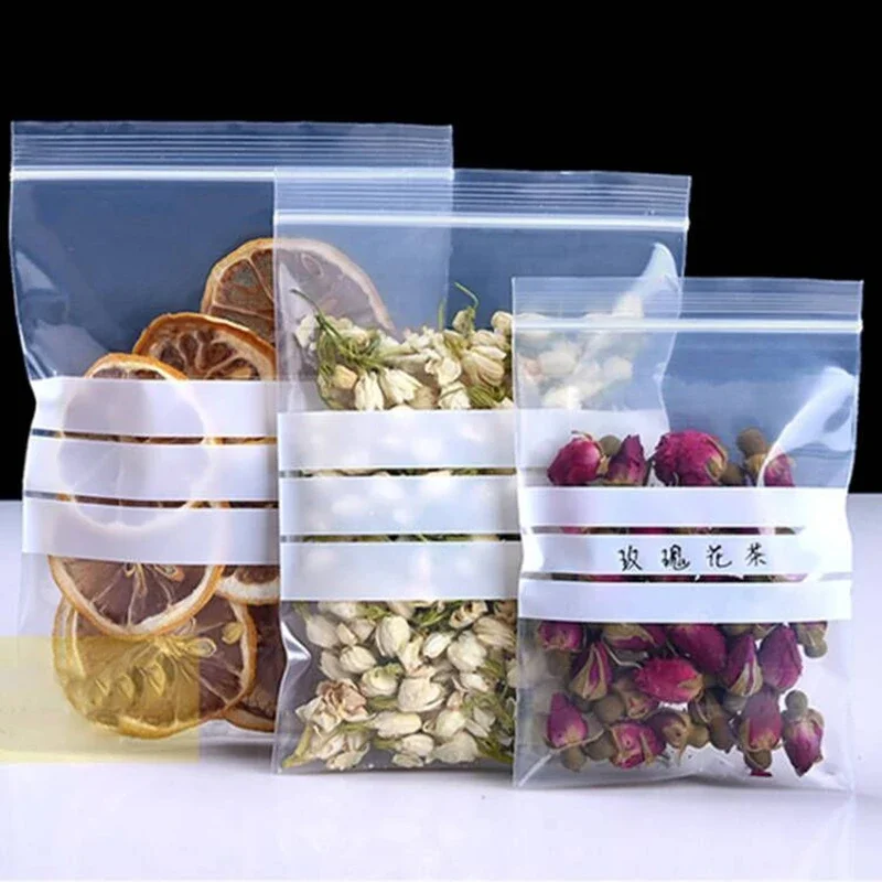 12wire Transparent Small Ziplock Plastic Bags Can Written Label Food Snack Package Supplies Screws Vacuum Poly Clear Bags