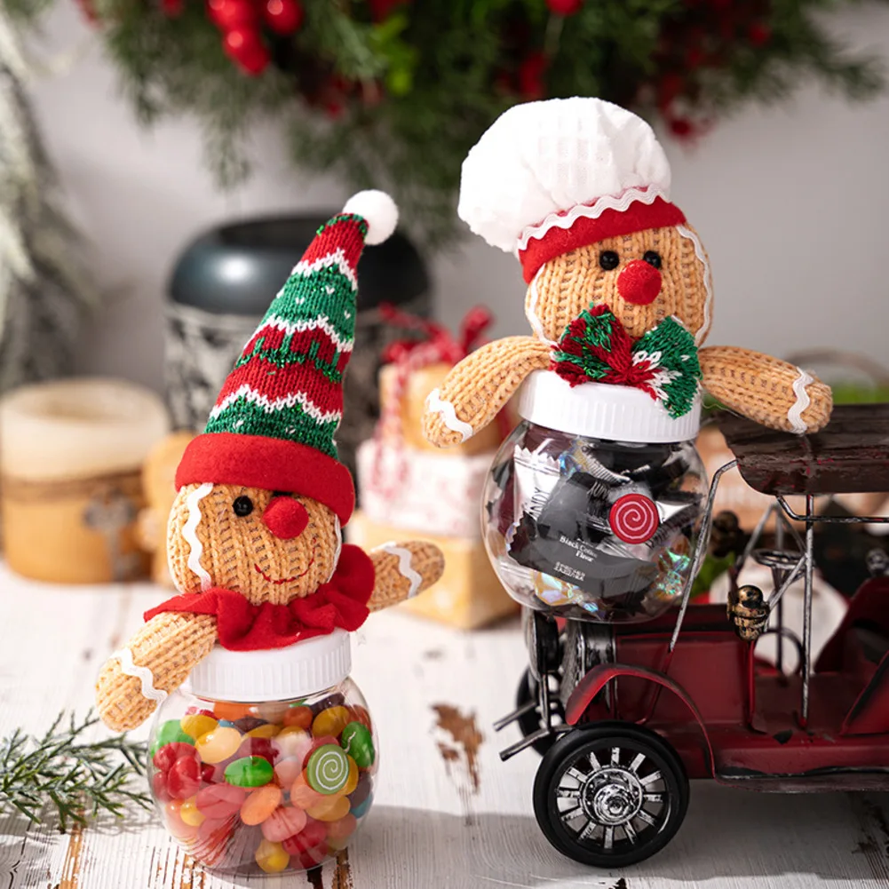 جرة حلوى عيد الميلاد الإبداعية البسكويت رجل صندوق الحلوى تخزين جرة الديكور عيد الميلاد الحرف لوازم زينة عيد الميلاد