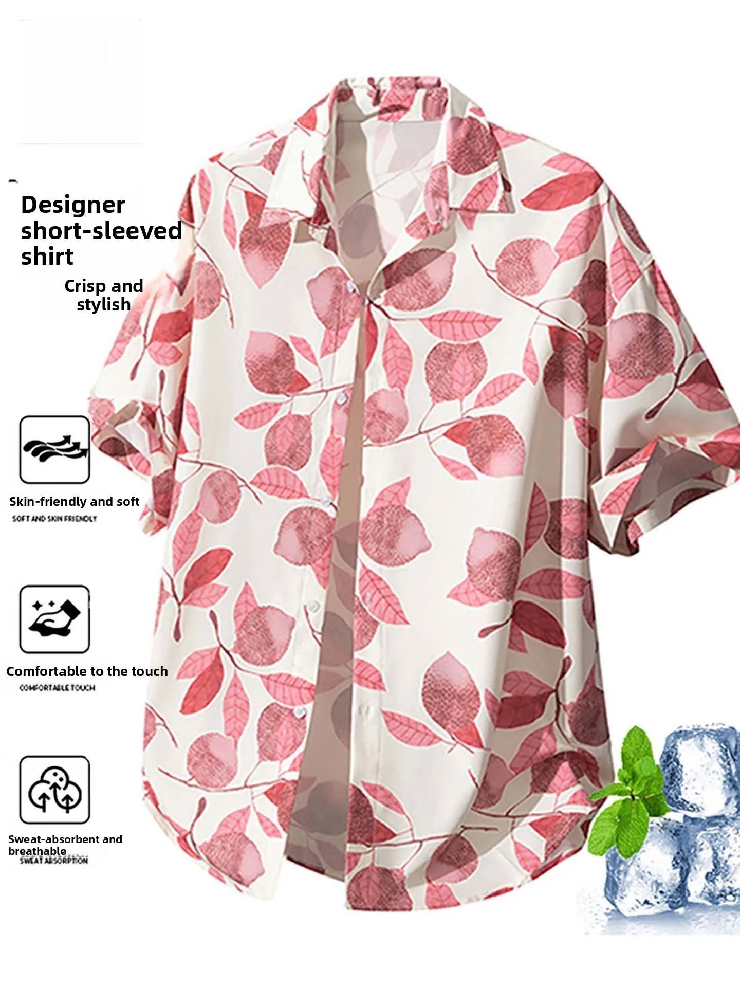 

Мужская летняя рубашка TUCANO из ледяного шелка с охлаждающим эффектом, с коротким рукавом, в стиле ретро, с принтом, для пляжа, повседневная, свободного кроя, дышащая, из полиэстера