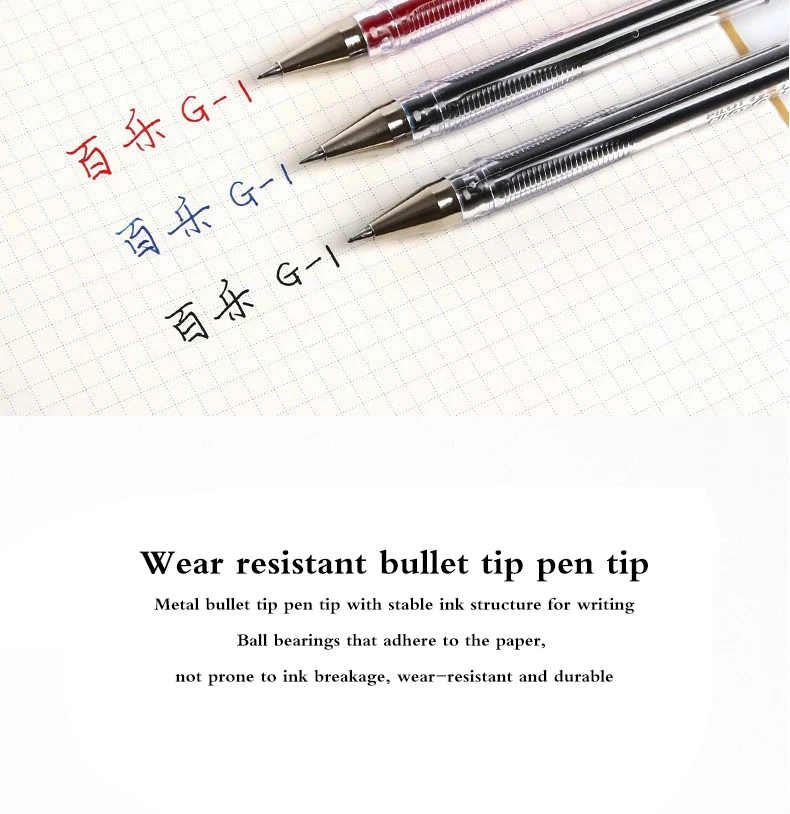 3 Stück Japan Pilot Gelstifte, glatt, schnell trocknend, BL-G1, große Kapazität, Nachfüllpackung, Schwarz, Rot, Blau, zum Schreiben von Unterschriften, Schulbedarf – Detail 4