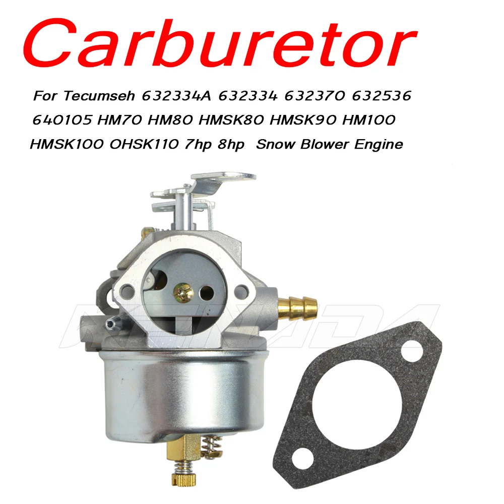 Carburetor For Tecumseh 632334A 632334 632370 632536 640105 HM70 HM80 HMSK80 HMSK90 HM100 HMSK100 7hp Snow Blower Engine