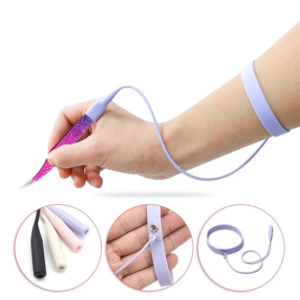Silica Gel Grafting Eyelash Tweezers Protector Soft Flexible Eyelash Tweezers Bracelet Silicone Wrist Strap Lash Extension