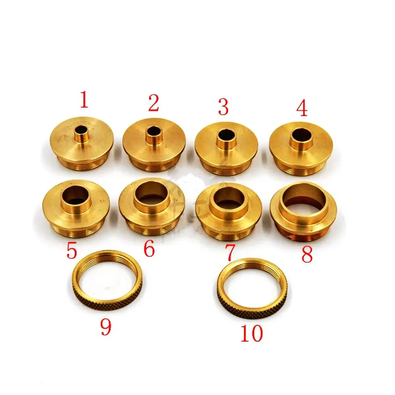 10PCS Brass Router Plate Guide Bushings + Round Base bottom Plate For Woodworking Trimming Machine Router Table Insert Plate