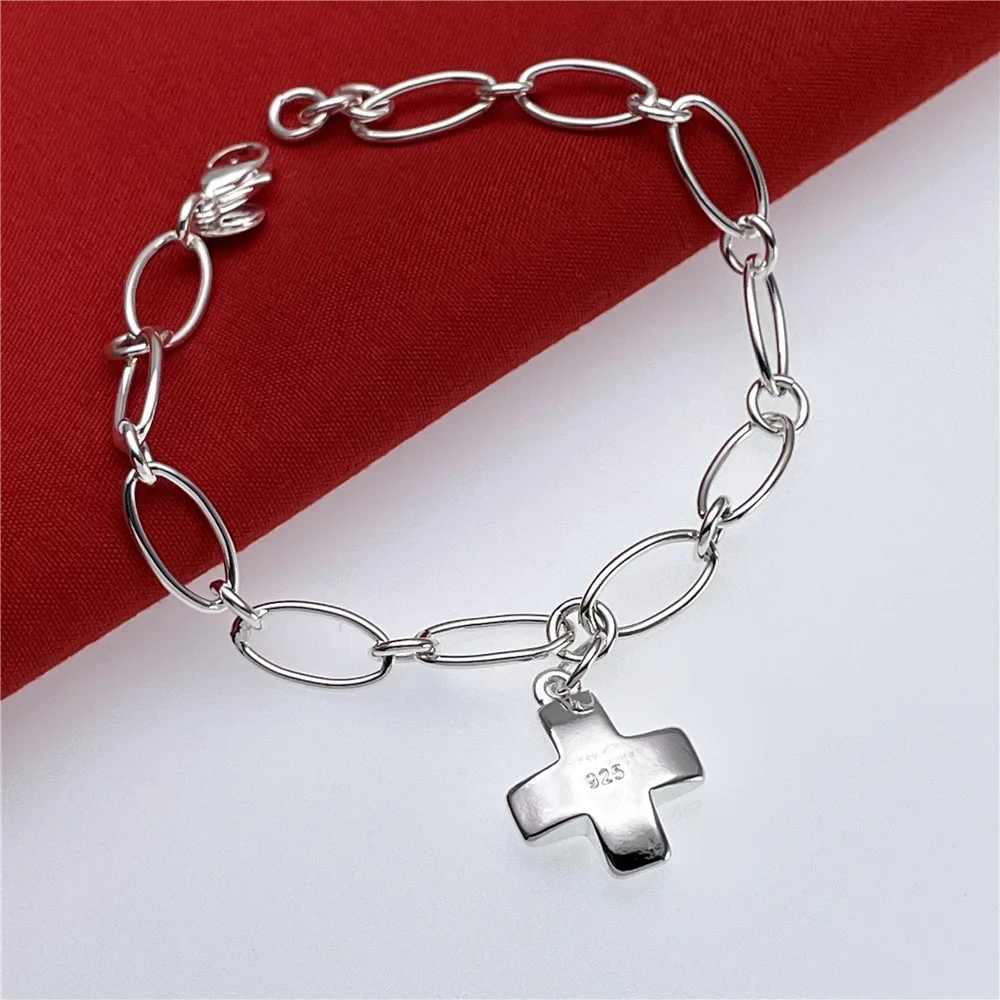 

Новые браслеты с подвесками из стерлингового серебра 925 пробы, роскошные браслеты с крестиками для женщин, модные украшения, свадебные аксессуары, подарки на день Святого Валентина