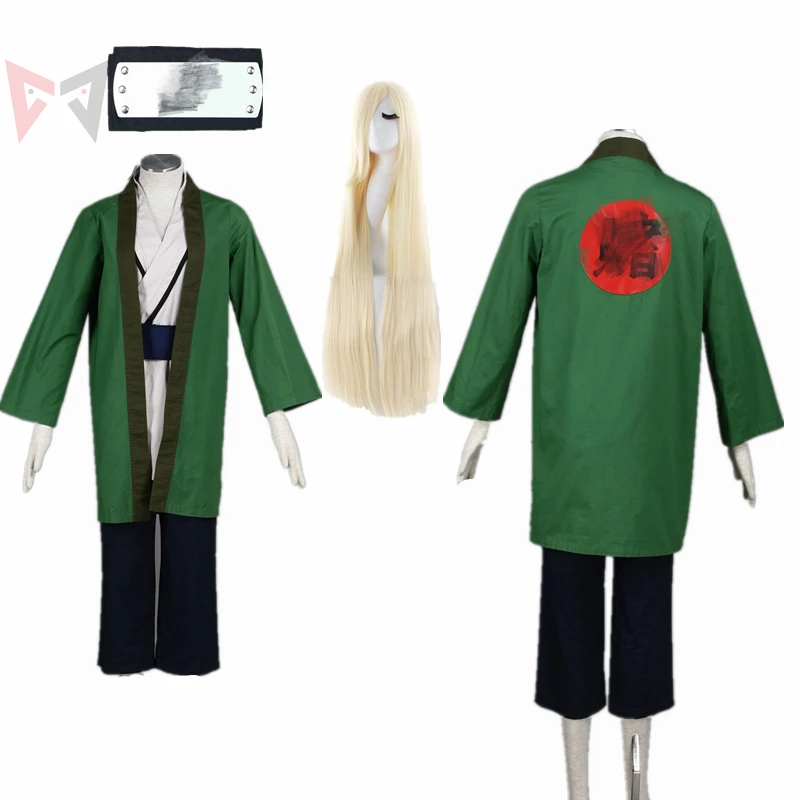 MMGG Anime Cosplay Hotsunade Cosplay Costume Halloween Green Kimono With Wigs Comic Cosplay Custom Made Size