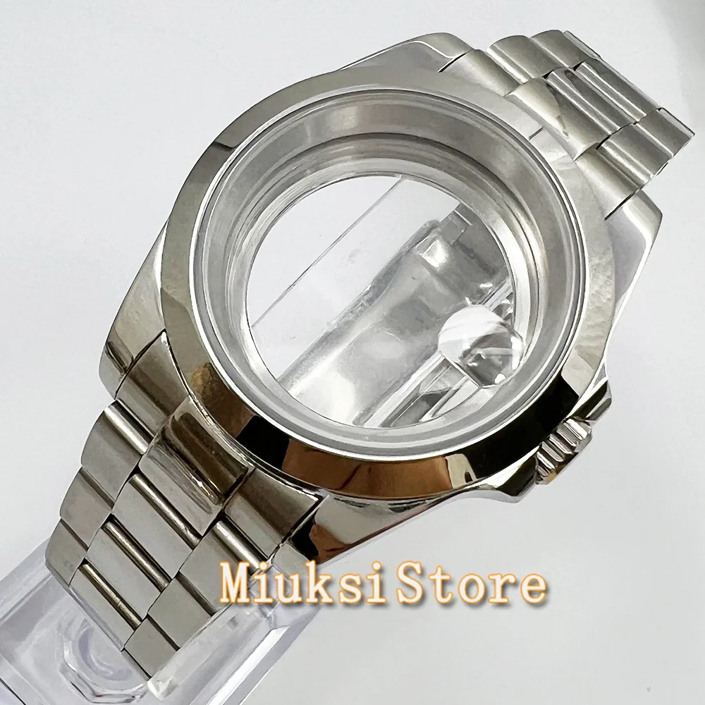 40mm Watch Case Sapphire Glass Silver fit NH35 NH36 NH34 ETA2824 PT5000 St2130 Movement