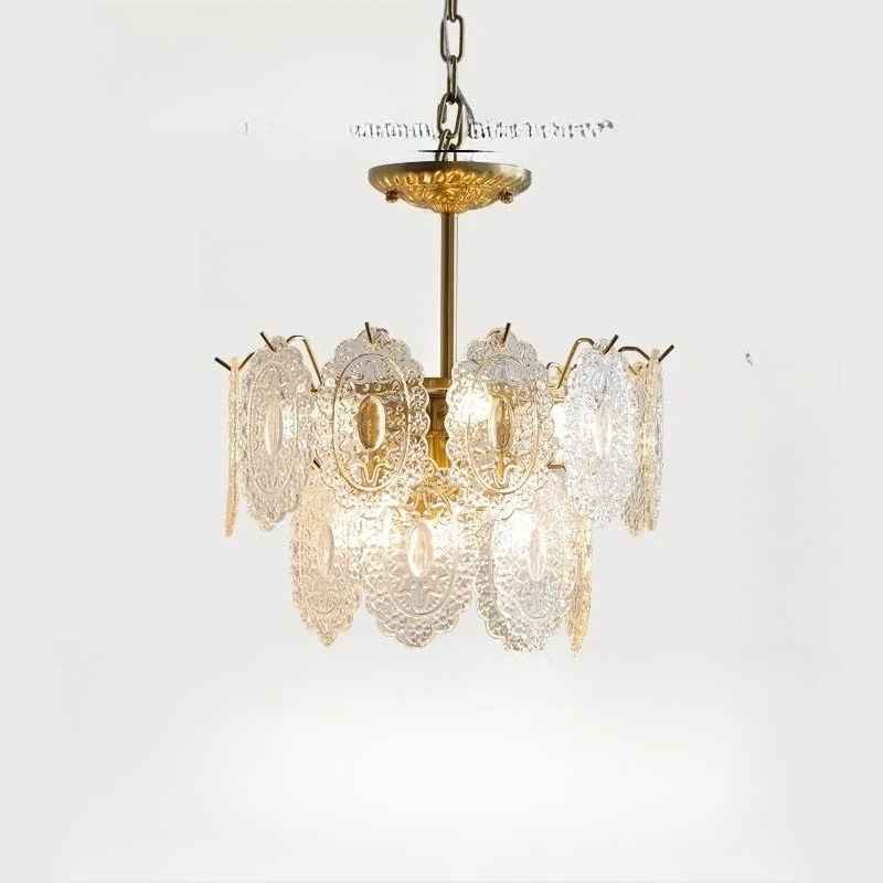 

Bedroom, French light luxury minimalist creative art fashion design, room sunflower crystal main light
