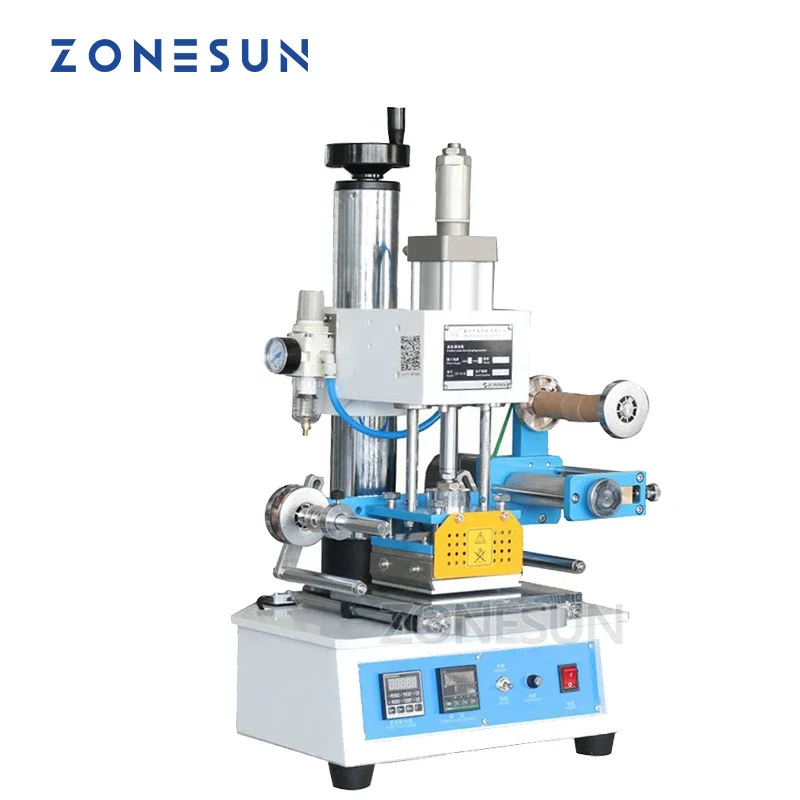 ZONESUN ZY-819H Auto Industrial Hot foil Stamping Machine leather LOGO wood mark name card Branding machine leather embossor