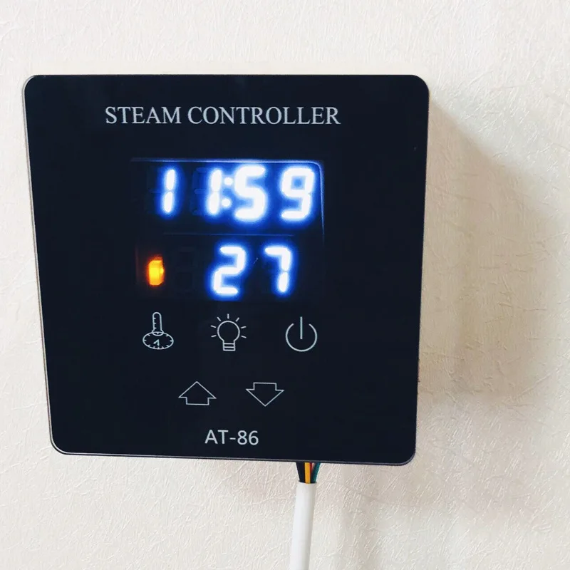 Digital Sauna Controller Wall Mount 35-110℃ Steam Generator Controller 1-12 Hours Setting for 3-27KW Sauna Heater