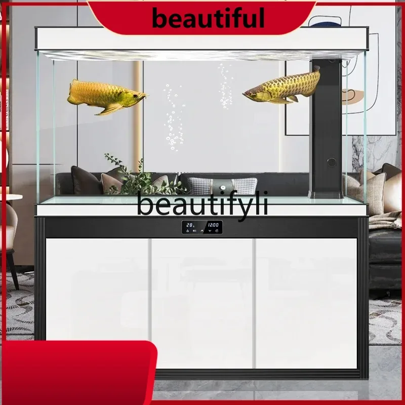 

Ultra-clear Glass Fish Tank for Living Room, Floor-standing Home Entrance Eco Tank with Bottom Filter for Goldfish H H H
