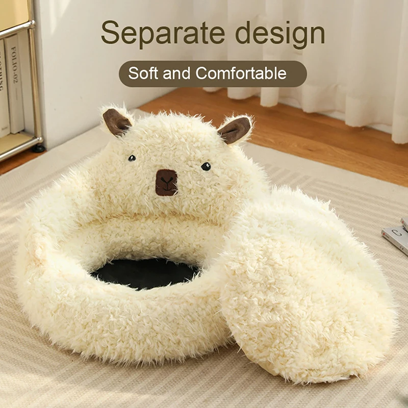 Winter Cat Bed Cushion Furry Mat Cat Plush Nest Sleeping Bed Pet Products Katzen Warm Mat Small Medium Pet Kennel Sofa Supplies