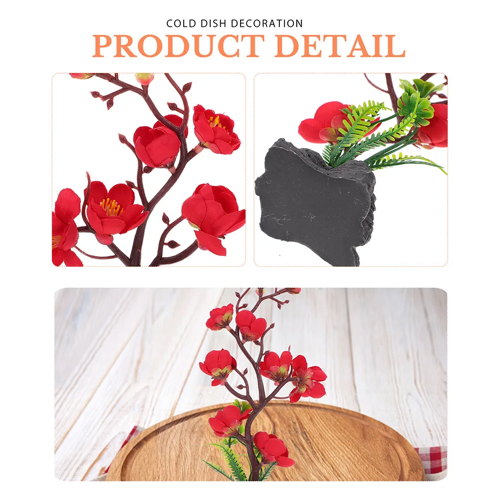 

2 Pcs Plum Blossom Decoration Tray Plate Japanese Sushi Dish Sashimi Decorative Flower Plates Rectangle